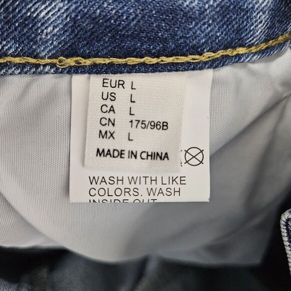 Indigo Ruffle Denim Mini Skirt Women’s L (30x15) Blue Bohemian Y2K Indie EUC - Picture 2 of 5